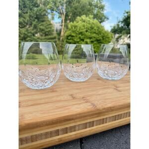 Waterford Lismore Essence 4-1/8” Crystal Stemless Wine Glasses 16 Oz ~set Of 3